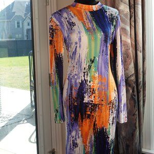 colorful midi dress